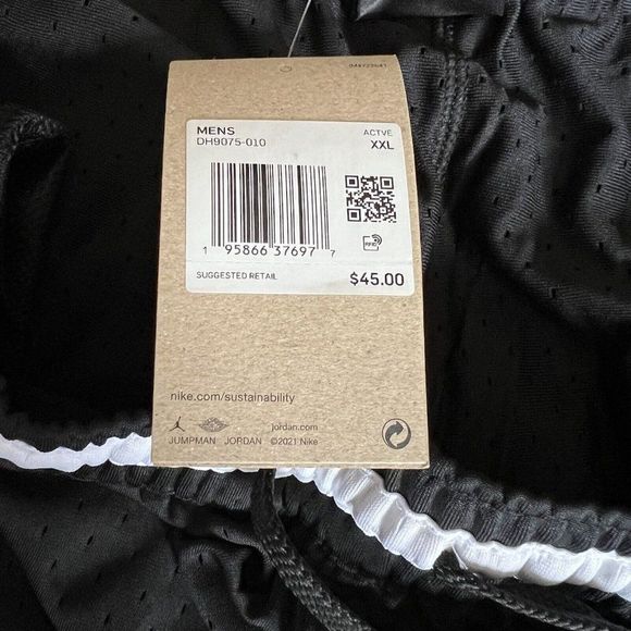 Air Jordan Mens 2XL Dri-Fit Mesh Shorts Black DH9075-010 New Diamond Jumpman - Picture 8 of 12